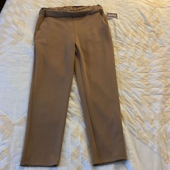 NWT S camel knit pants, elastic waist, pull on, Petite - Picture 2 of 13